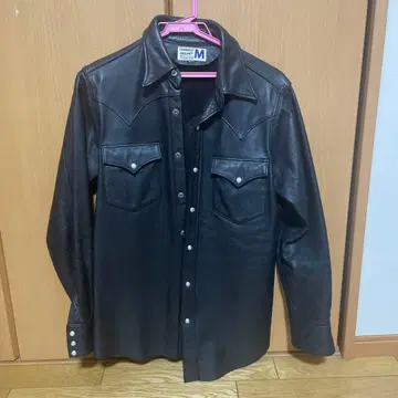 ORANGE HELMET 블랙 가죽 자켓 M