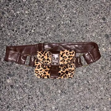 헤이세이 y2k 레오파드 무늬 웨스트 파우치