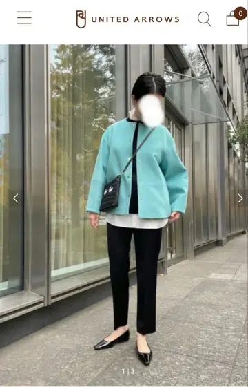 UNITED ARROWS W 노카라 메탈 버튼 숏코트