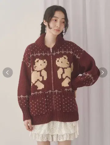 merry jenny 베어 카우친 니트 보르도