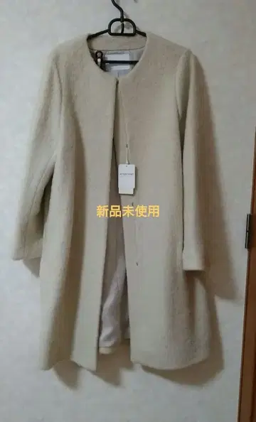 GREEN LABEL 베이지 계열 화이트 롱 코트 미사용 새상품