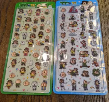 한국 한정판 빵빵이 모자 꽁지 드롭풍 씰 2장 세트