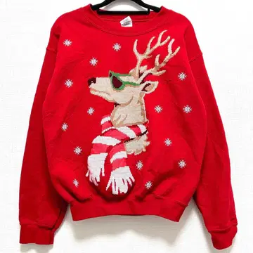 086 루돌프 크리스마스 빨간색 레드 구제 의류 트레이닝복 귀여운