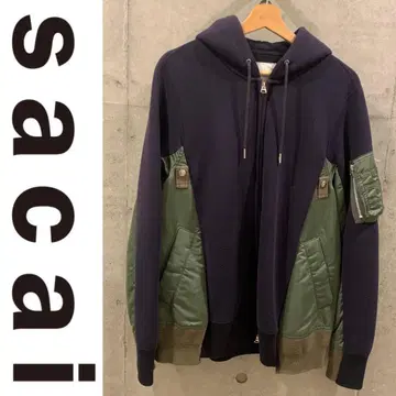 sacai Sponge Sweat x Nylon Twill Hoodie