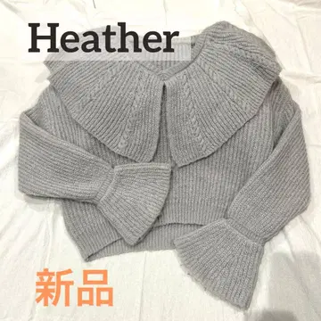 [ 새상품 ] Heather 빅 프릴 니트 풀오버 라이드 그레이 그레이
