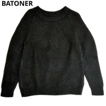 BATONER 바토너 울 100% 크루넥 니트 M 블랙