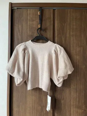 snidel 라이트 핑크 퍼프 슬리브 니트