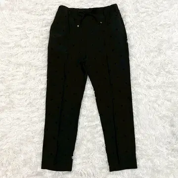 캐주얼 팬츠 도트 무늬 블랙 S 하이웨스트 멋스러운 개성 있는