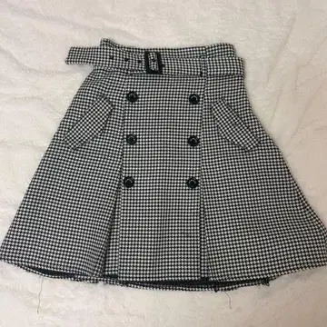 ANMILE 안미르 하운드투스 패턴 트렌치 벨트 미니 플레어 스커트