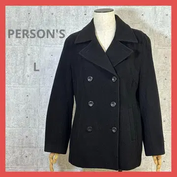 새상품급 퍼슨즈 [ L ] 블랙 울 코트 더블 브레스트