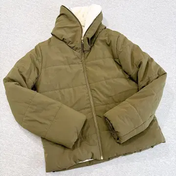 더즐린 다운 자켓 아우터 프리 사이즈 카키 브라운
