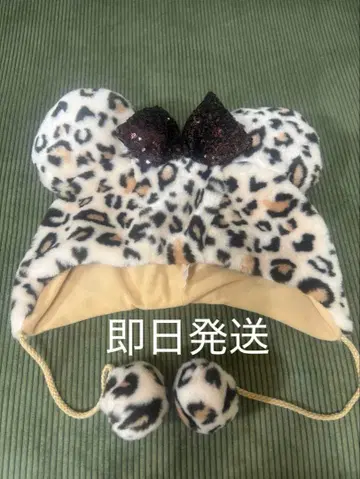 도쿄 디즈니 리조트 레오파드 무늬 팬캡