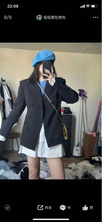 한국 네이비 더블 브레스트 테일러드 자켓