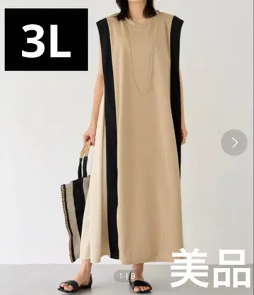 새상품급 라비앙제 원피스 슬리브리스 3L 베이지