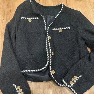 블랙 노카라 자켓 S 사이즈