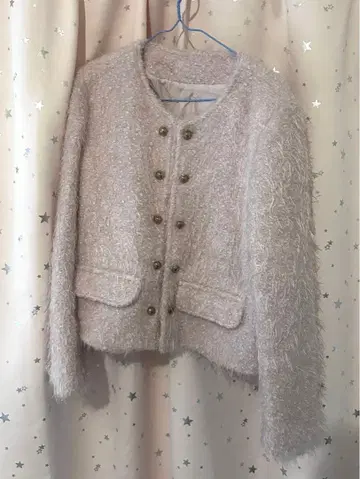 라메 믹스 얇은 핑크 가디건