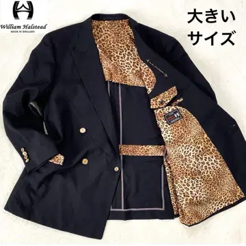 William Halstead 새상품급 더블 테일러드 자켓 표범 무늬