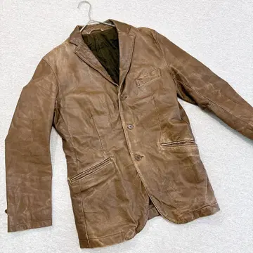 아바하우스 가죽 자켓 40호 L 사이즈 브라운 소가죽 레어