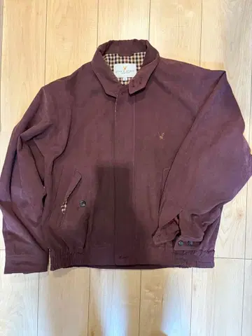 블루종 스웨이드 버건디 짧은 기장