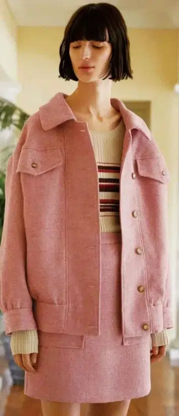 Lily Brown 릴리 브라운 셋업 트위드 핑크 상의