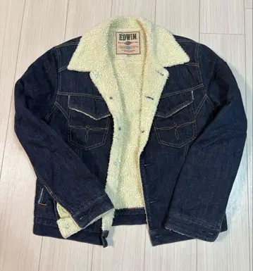EDWIN 다크 블루 데님 보아 자켓