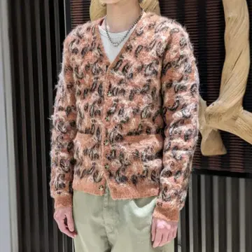 BEAMS+ 레오파드 무늬 가디건 L 사이즈