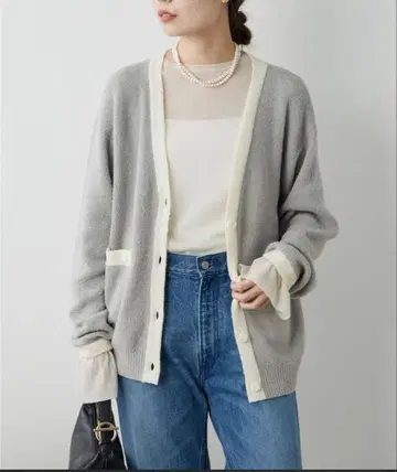 셋업 트리밍 가디건&스커트