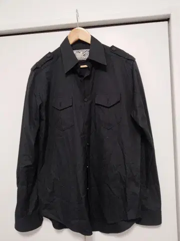 +8 PARIS ROCK 블랙 긴팔 셔츠 실크 혼방