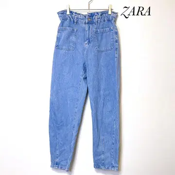ZARA 라이트 블루 스트레이트 데님 허리밴딩 사이즈 36 M 사이즈