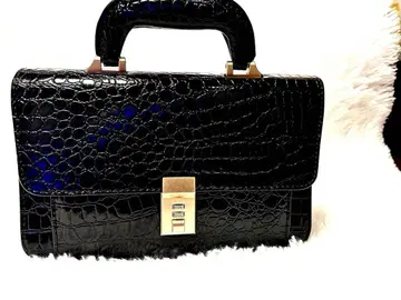 GIORGIO VALENTI 블랙 크로커다일 패턴 백