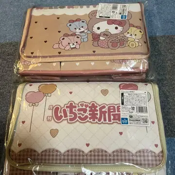 Sanrio 딸기신문 645호 콜라보레이션 큰 포켓 포함 바스켓 전 2종