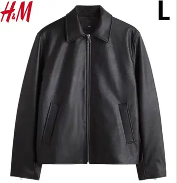 H&M 카라 부착 자켓 가죽 자켓 블루종