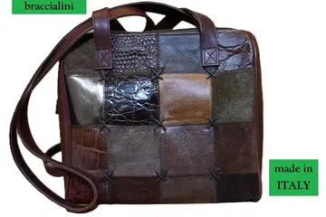 braccialini 브라차리니 패치워크 천연 가죽 숄더백