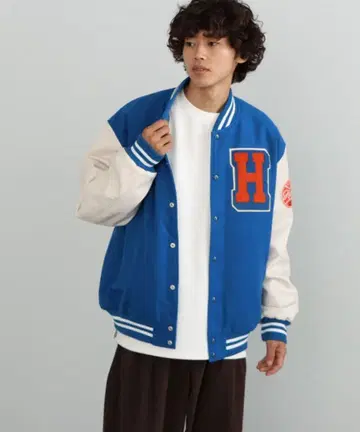 BEAMS 바시티 자켓