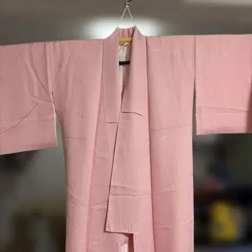 핑크 무지 기모노 꽃무늬 자수