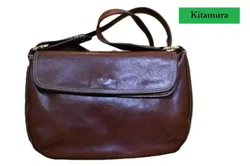Kitamura 키타무라 천연 가죽 숄더백 브라운