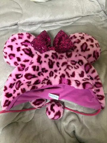 [ 새상품급 ] 미니 레오파드 무늬 팬캡 핑크