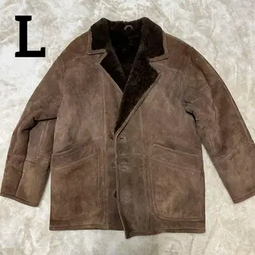 [ 새상품급 ] 무스탕 코트 L 리얼 무스탕 천연 가죽 불가리아제 양가죽