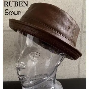 배송비 포함 새상품 모자 루벤 가죽 포크파이 햇 에코 가죽 심플 R