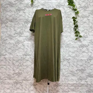 [ f53 ] [ 티티카카 ] 올리브색 자수 반팔 미니 원피스 [ F ]