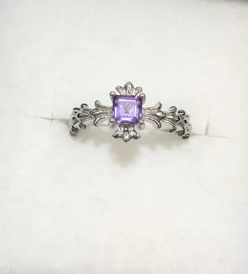 자수정 스퀘어 컷 링 앤티크풍 디자인 9호~13호 조정 가능