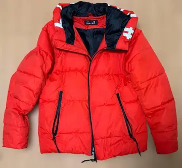 CavariA(카발리아) 후드 로고 스트레치 충전솜 블루종 RED 44