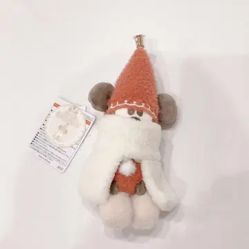 미사용 새상품 리루린린 인형 배지 빨간색 크리스마스