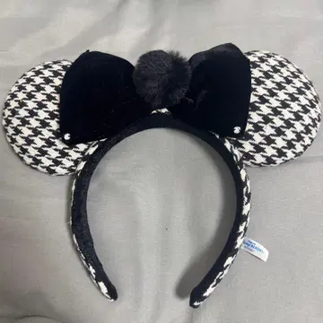 미니 머리띠 블랙 하운드투스 체크 패턴 디즈니