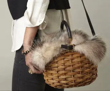 새상품급 fleastorevegetal 퍼 바스켓백