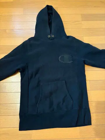 Champion 블랙 후드 부착 후드티