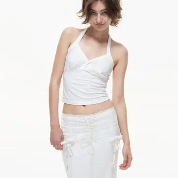 Nodress White Halterneck Tank Top