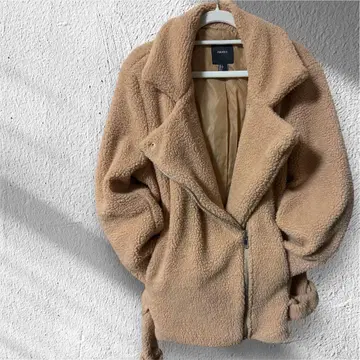 [ 새상품급 ] L 베이지 보아 무스탕 코트