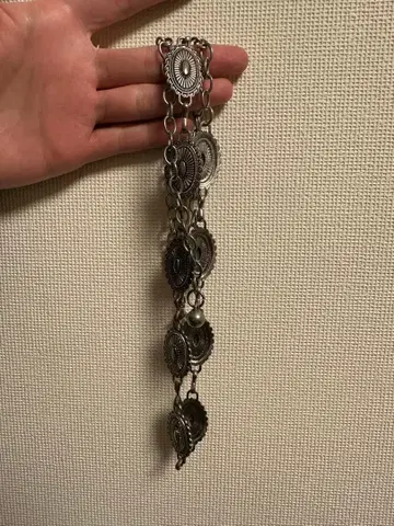 빈티지풍 실버 지갑 체인