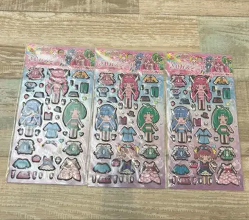 새상품 3장 세트 스마일 프리큐어 옷 갈아입히기 씰 붙였다 떼는 대지!